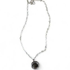 Chic Black and Silver Pendant Necklace
